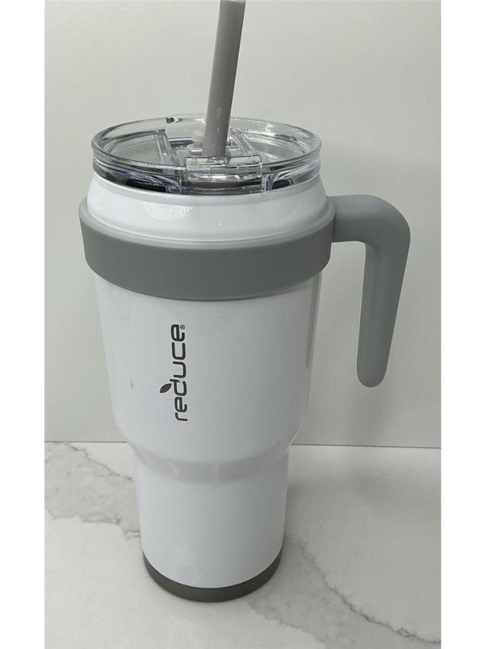 Reduce Travel Mug Vacuum Insulated Stainless Steel White Handle 40 oz Preloved